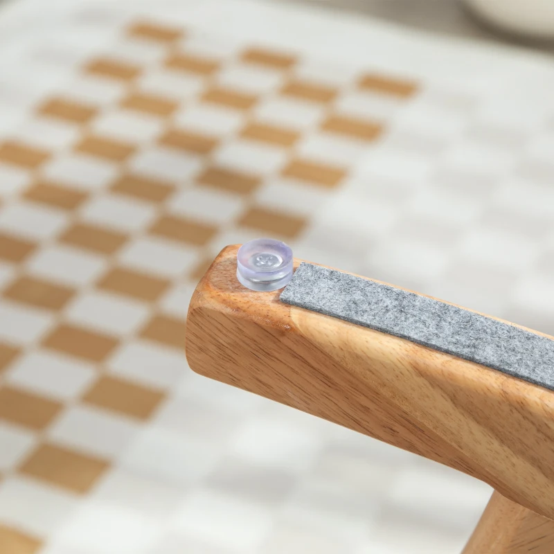 HOMCOM Poltrona Baloiço Estofada em Linho com Pés de Madeira de Borracha e Apoio para os Braços 65x87x94,5 cm Cinza