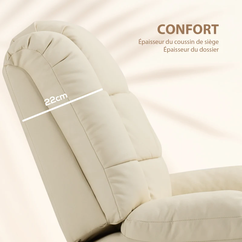 HOMCOM Fauteuil de massage fauteuil de relaxation massant dossier inclinable repose-pied fauteuil TV revêtement synthétique