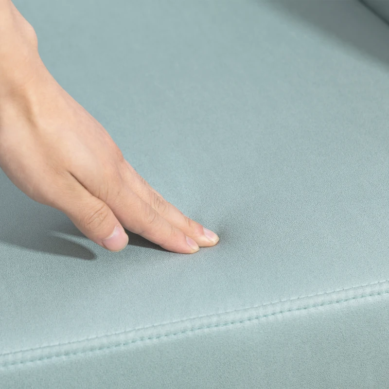 HOMCOM Mecedora Tapizada en Tejido Técnico con Patas de Madera de Haya Respaldo con Diseño Curvo y Reposabrazos Verde Claro