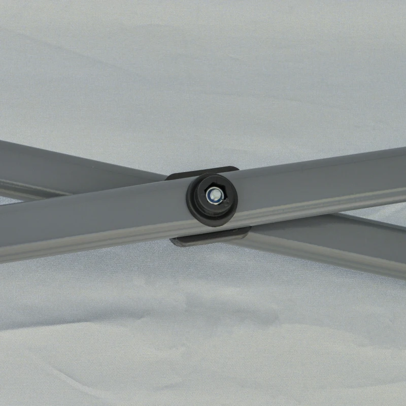 Outsunny Pavillon de jardin, Pavillon pliant, Tente de fête, Tente de jardin incl. Piquets de sol, Cordes de fixation, Tissu Oxford, 2,95 x 2,95 x 2,64 m, Gris