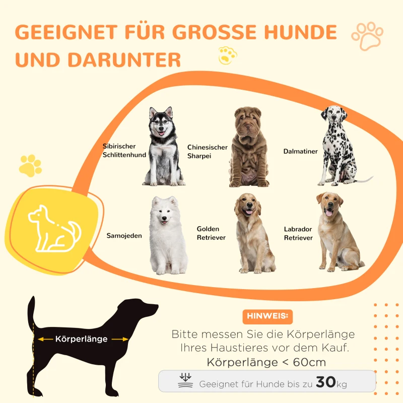 PawHut Hundebox, Haustierbox für große Hunde, Hundehütte, Indoor, 106 x 60 x 76 cm, Eiche(m-7)