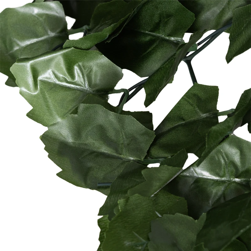 Outsunny Haie Artificiel Brise-Vue décoration Rouleau 3L x 1H m Feuillage réaliste Anti-UV Vert foncé