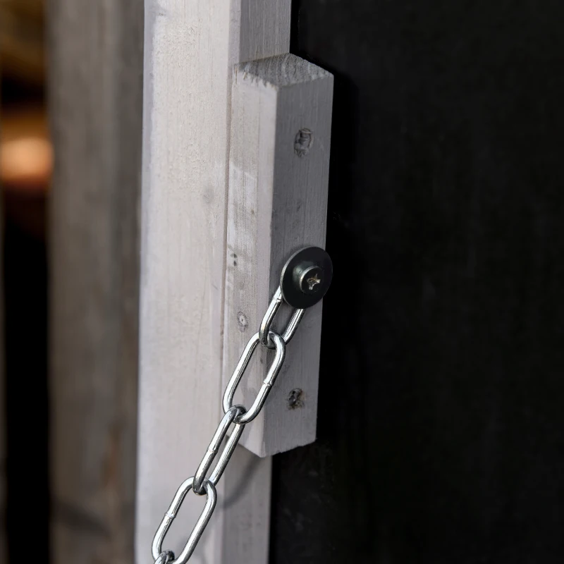 Outsunny Coffre de rangement extérieur malle de rangement en bois 283L 2 chaînes 127 x 56 x 60 cm gris