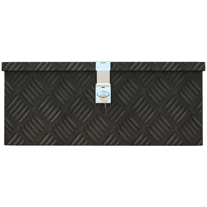 HOMCOM Boîte de rangement - boîte à outils en aluminium -  alu. verrouillage clé - dim. 50L x 15,5l x 20,5H cm