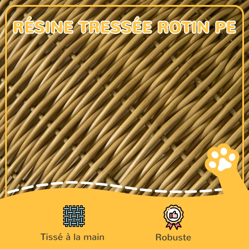 PawHut Panier chat lit surélevé cosy maisons et dômes niche grotte à chats grand confort dim. 55L x 36l x 42H cm coussin inclus