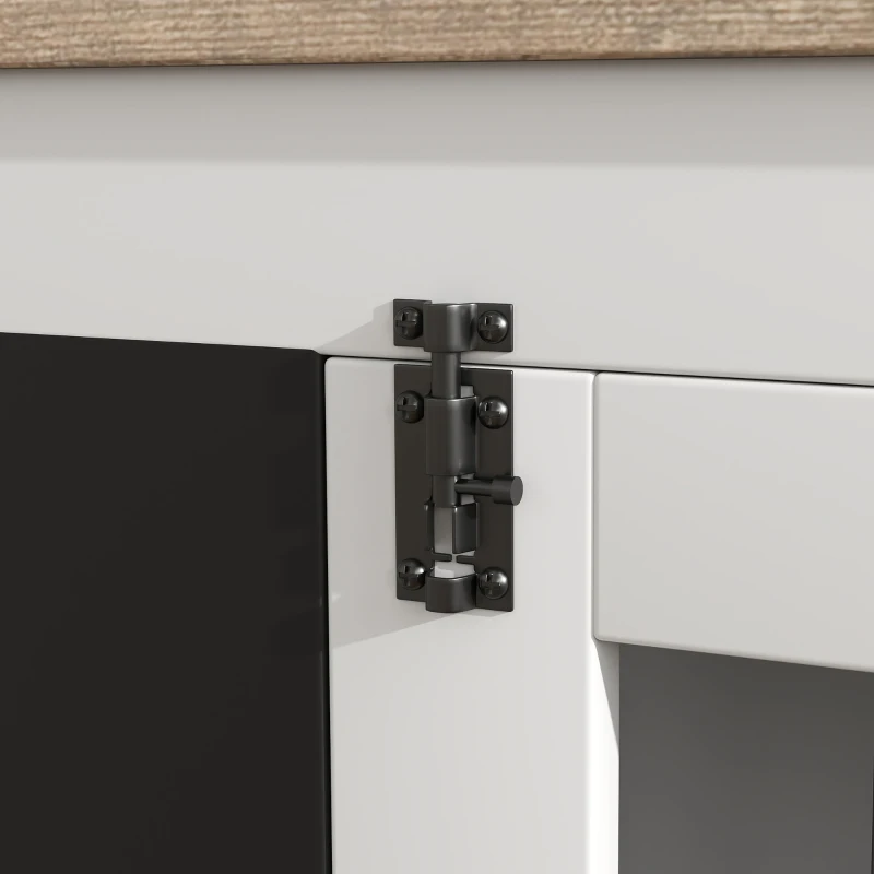 PawHut Hundekäfig Innenhundekäfig mit 3 Türen Tafel für mittelgroße Hunde 20 kg, 80 x 60 x 70 cm weiß