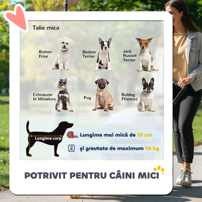 PawHut Cărucior Pliabil pentru Câini până la 10 kg cu Copertină de Ploaie, 75x45x97 cm, Albastru