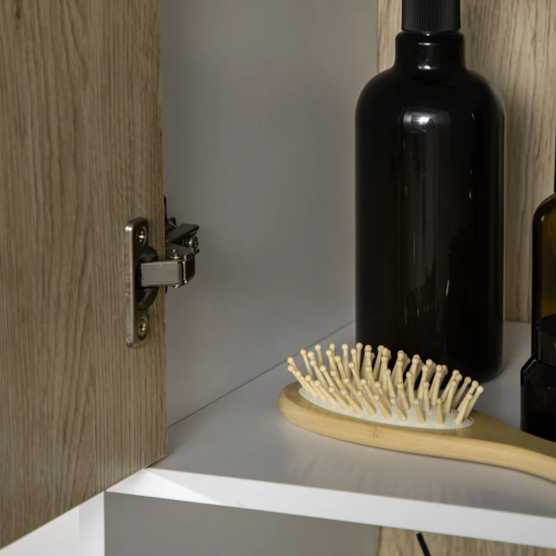 kleankin Badezimmerschrank Hochschrank Toilettenarmatur mit Stiletto-Fuß 2 Schränke mit Regal 30 x 31,5 x 169 cm