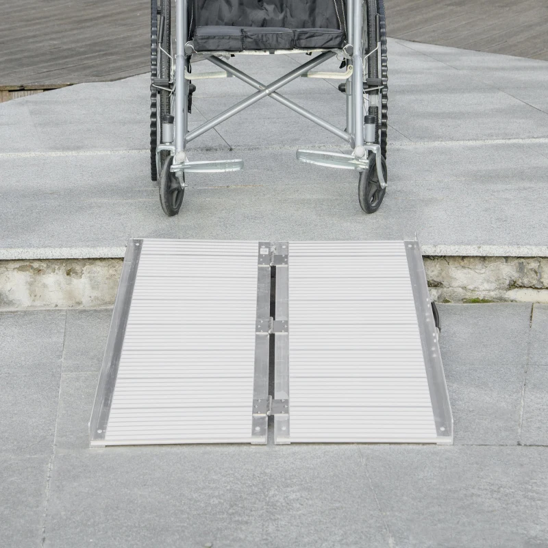 HOMCOM Loading Ramp Wheelchair Access Ramp Folding Non-Slip Load Capacity 270 kg