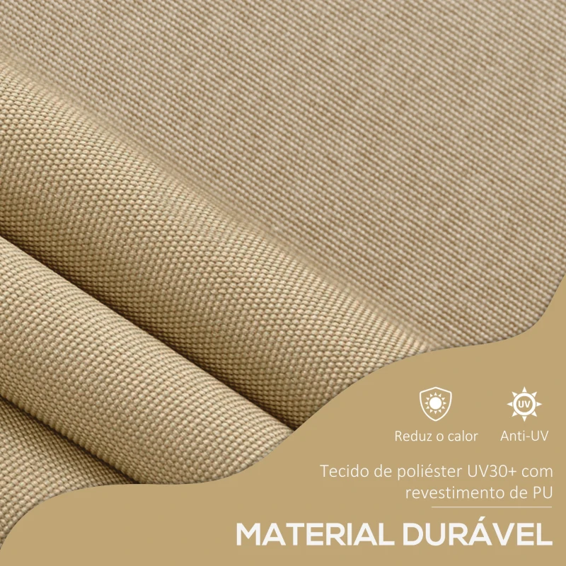 Outsunny Toldo Manual Retrátil com Manivela 300x120x210-300 cm com Altura Ajustável Impermeável para Jardim Varanda Bege