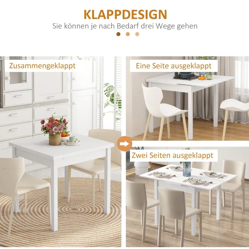 HOMCOM Esstisch Küchentisch Klapptisch, ausziehbar, modernes Design, 120 cm x 80 cm x 75 cm, Natur