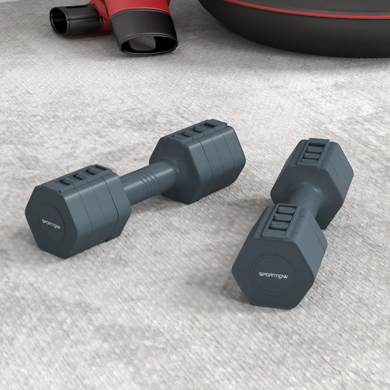 SPORTNOW Lot de 2 haltères réglables hexagonales avec poignée antidérapante pour l'entraînement à domicile, 2 x 2.5kg