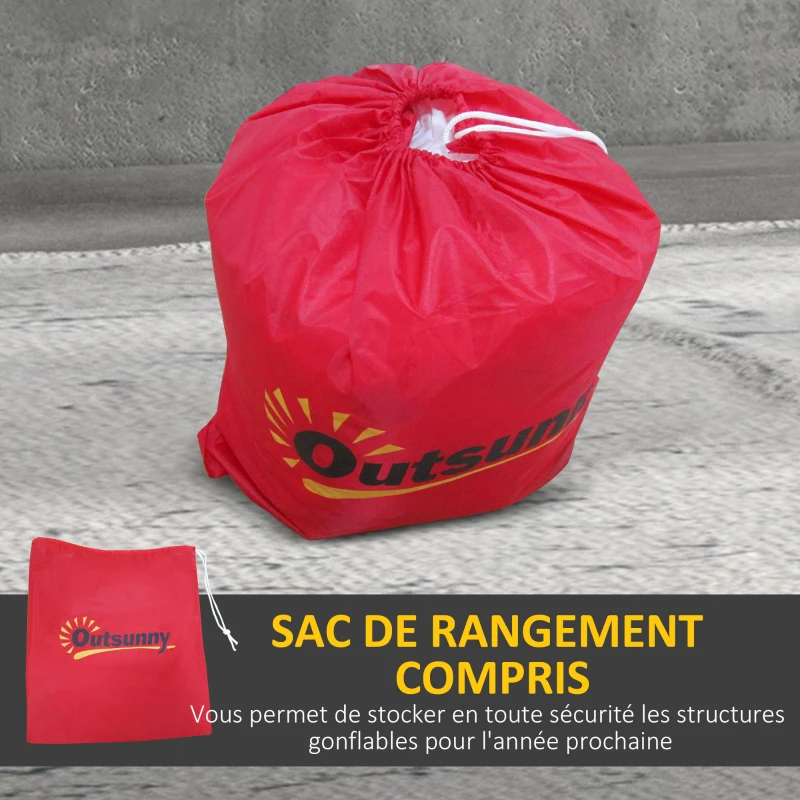Outsunny Père Noël gonflable décoration de Noël extérieur avec lumières LED sac de cadeau et la cheminée 130 x 82 x 195 cm rouge