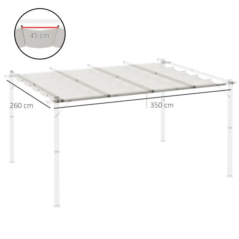 Outsunny Ersatzdach für Pergola Sonnensegel 4 x 3 m - Creme