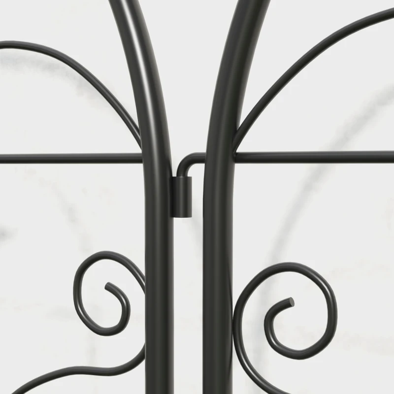 Outsunny Klimrek Metaal 2-delig Set Steekbaar Roestvrij Klimhulp met Vogelontwerp voor Klimplanten 50x120 cm Zwart