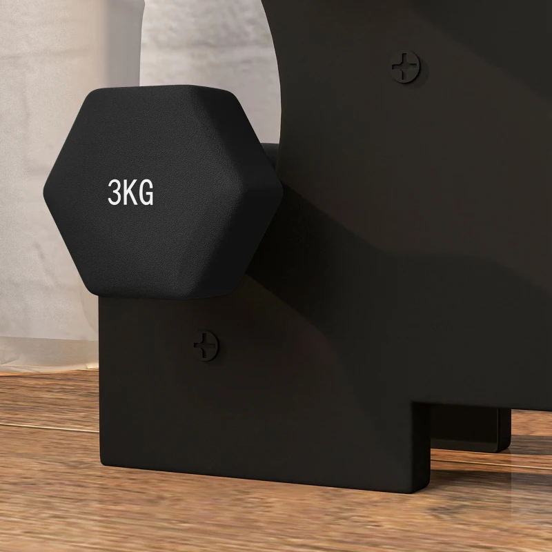 SPORTNOW Ensemble d'haltères hexagonale avec support d'haltères, pour la musculation, 2 x 1kg, 2 x 2kg, 2 x 3kg