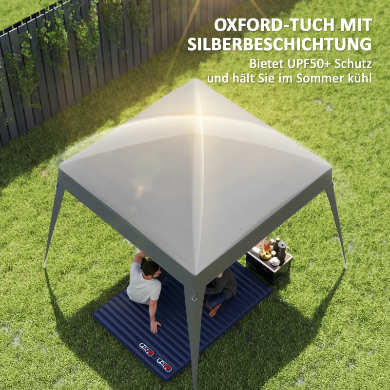 Outsunny Vervangingsdak Paviljoen, Vervangzeil voor 3 x 3 m Tuinpaviljoen, Gartentent dak Vervanging, UPF50+, Oxford-Stof, Lichtgrijs