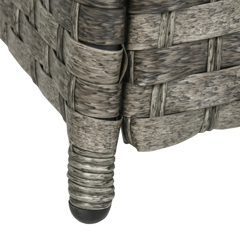 Outsunny Seven-Piece Firepit Table Rattan Sofa Set - Grey