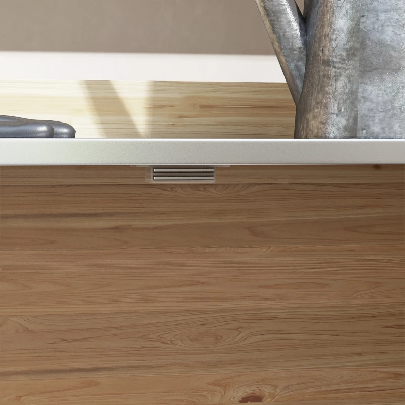 Outsunny Pflanztisch Gartentisch mit Schrank und Regalen und verzinkter Arbeitsplatte rutschfeste Gummifüße Tannenholz gelb