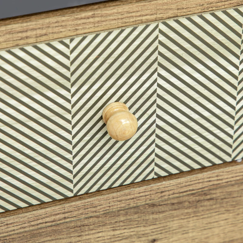 HOMCOM Meuble de rangement commode buffet 4 tiroirs 1 placard - pieds épingles à cheveux style bohème 79 x 39 x 86 cm marron