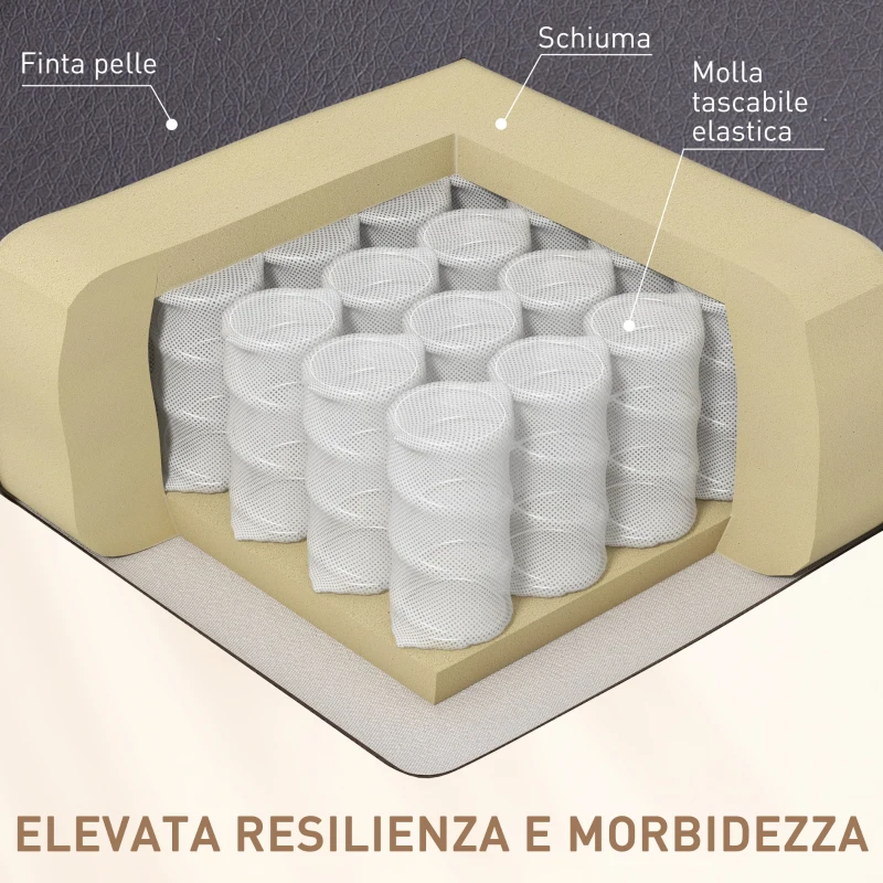 HOMCOM Poltrona Relax Massaggiante e Riscaldata con Telecomando, 85x94x104cm, Finta Pelle Marrone