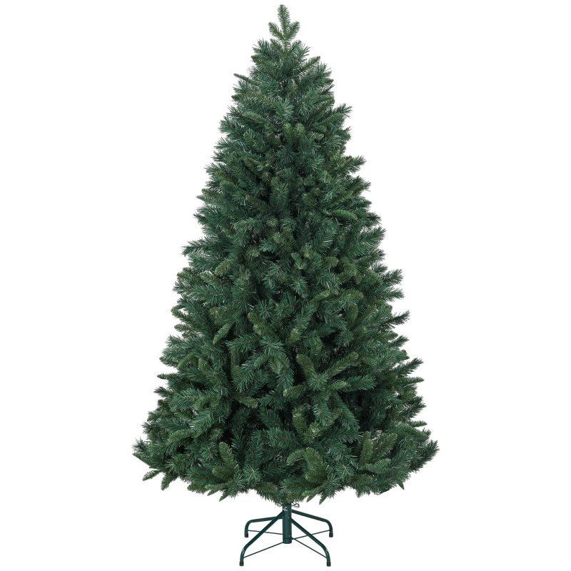 HOMCOM Sapin de Noël Artificiel 180 cm Arbre de Noël avec support en acier pliable, 1061 branches, décoration de Noël, vert