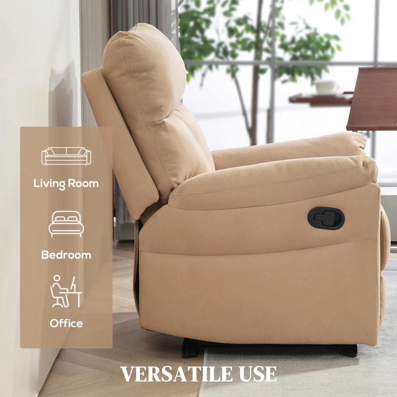HOMCOM 140° Manual Reclining Armchair, with Footrest - Light Brown