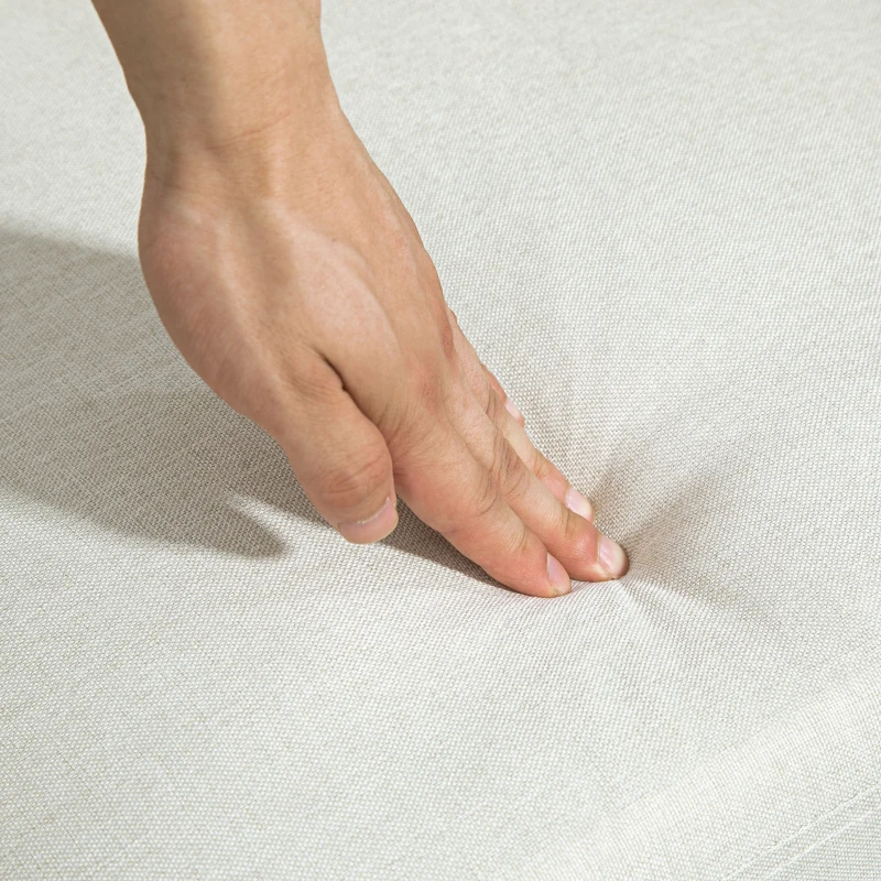 HOMCOM Butaca para Dormitorio con Reposabrazos y Patas de Madera Sofá Individual Carga 125 kg para Oficina Crema