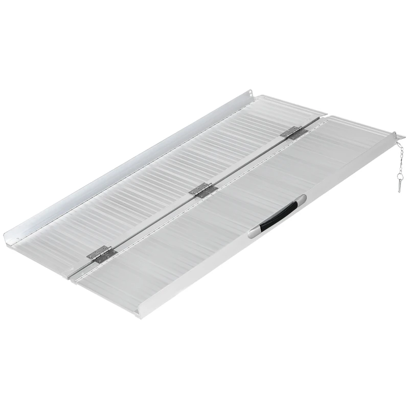 HOMCOM Loading Ramp Wheelchair Access Ramp Folding Non-Slip Load Capacity 270 kg