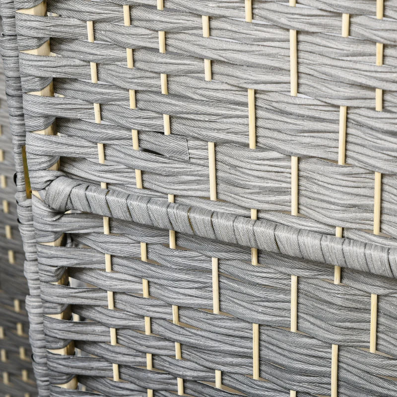 HOMCOM Separador de Ambientes de 4 Paneles Biombo Plegable 180x180 cm Pantalla de Privacidad de Polipropileno Gris Mixto