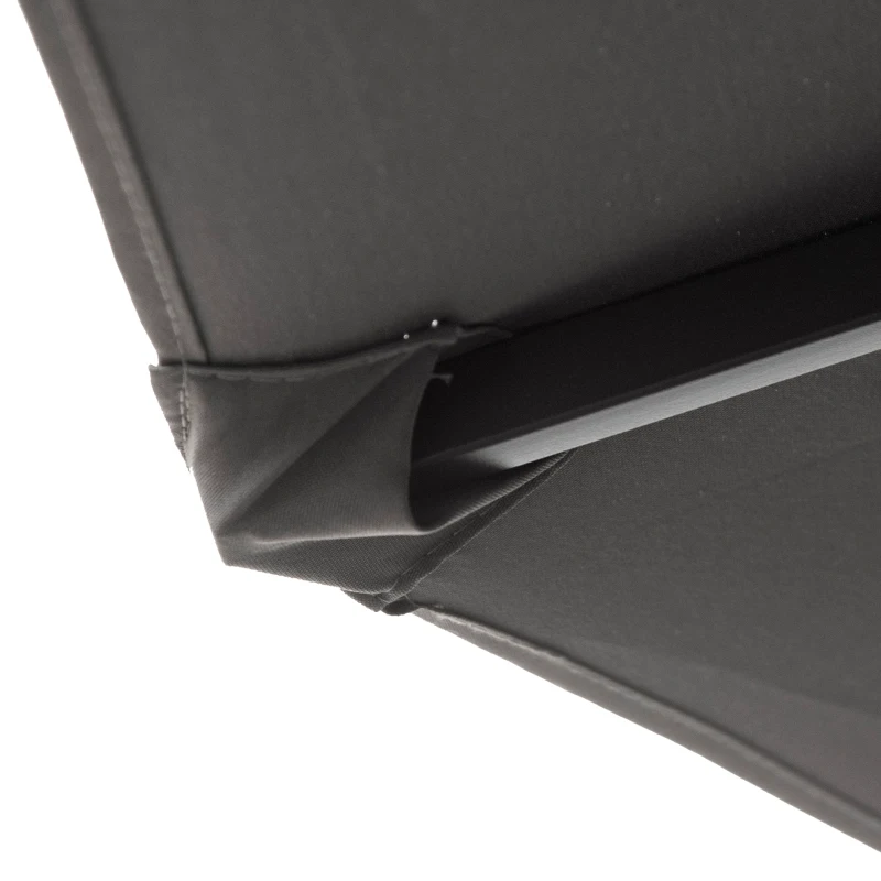 Outsunny XXL Gartenschirm mit Kreuzfuß, großer Sonnenschirm 4,6L x 2,7B x 2,4H cm, Kurbelöffnung und -schließung, Stahlmast, hochdichtes Polyester, Grau