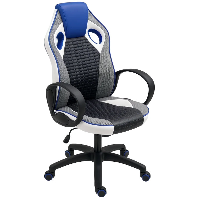 HOMCOM Cadeira Gaming com Altura Ajustável Suporte Lombar e Apoio para a Cabeça 60,5x67x107,5-116,5 cm Multicor