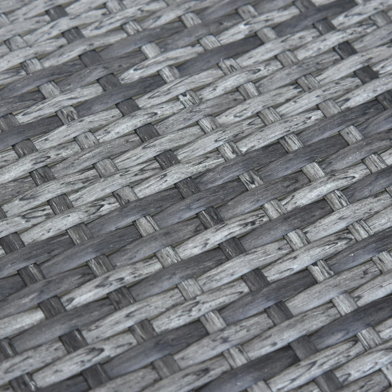 Outsunny Conjunto de Muebles de Ratán para Jardín Set de Sofá Doble 2 Sillones y 1 Mesa de Centro para Terraza Gris