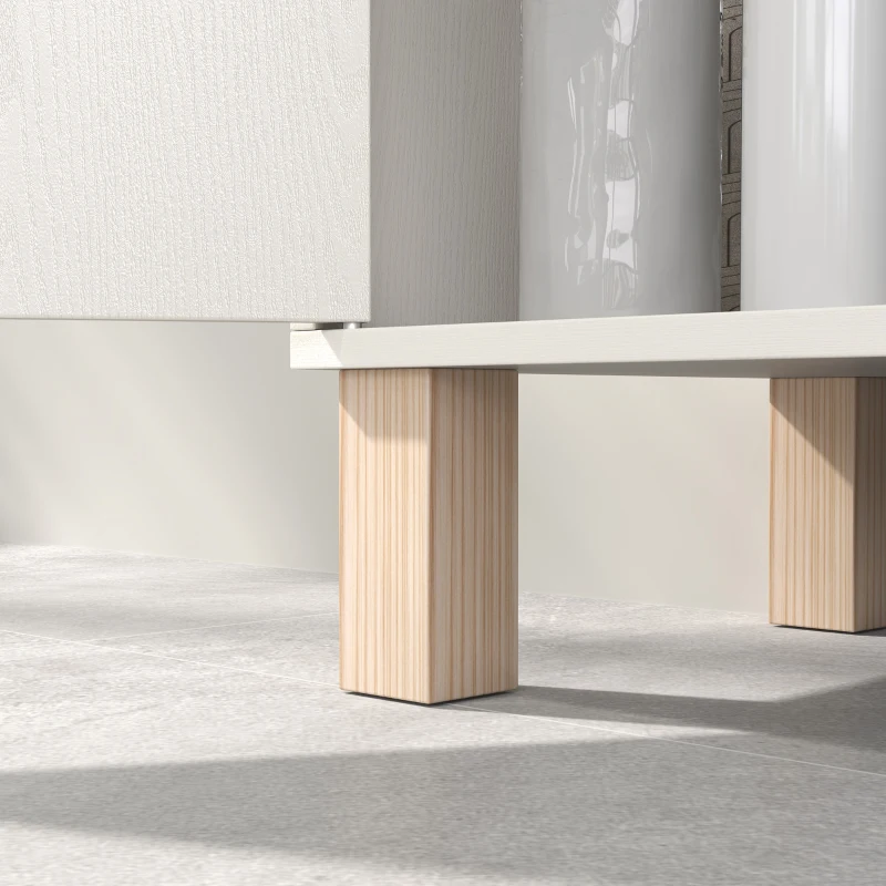 HOMCOM Badezimmerunterschrank Waschbeckenunterschrank Schrank 2 Türen mit verstellbarem Regal 60 x 30 x 63 cm Weiß