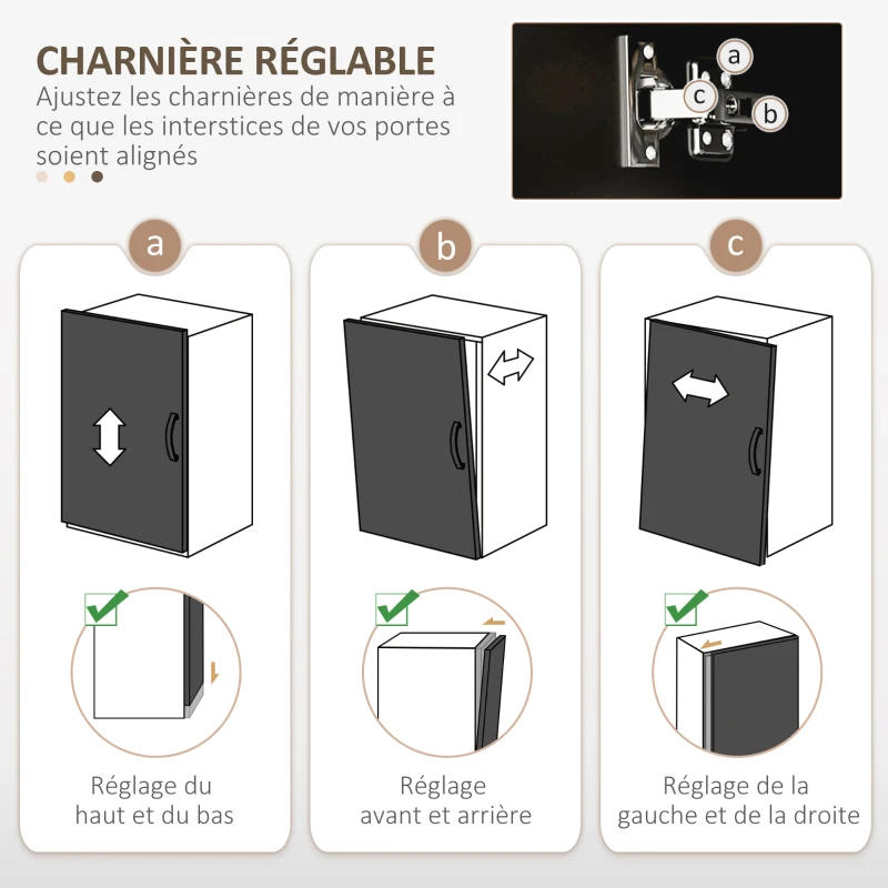 HOMCOM Armoire de cuisine multi-rangements 4 portes 3 tiroirs étagère + grand plateau 89L x 39,5l x 168H cm noir
