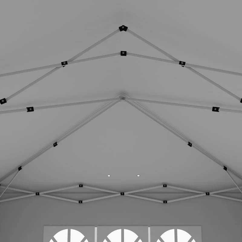 Outsunny 3 x 6 m Pop Up Gazebo with Sides and Windows, Height Adjustable Party Tent with Storage Bag for Garden, Camping, Event, White(m-8)