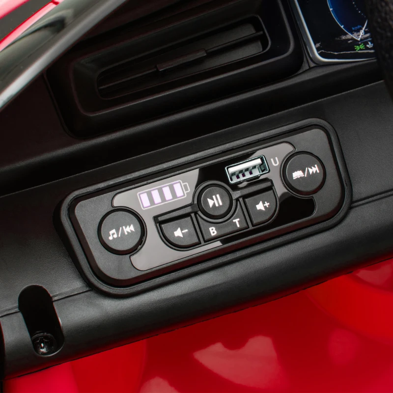 AIYAPLAY Elektroauto für Kinder im Maserati MC20 12V Lizenzdesign, Fernbedienung, LED, Musik und Hupe, 3 bis 6 Jahre, rot