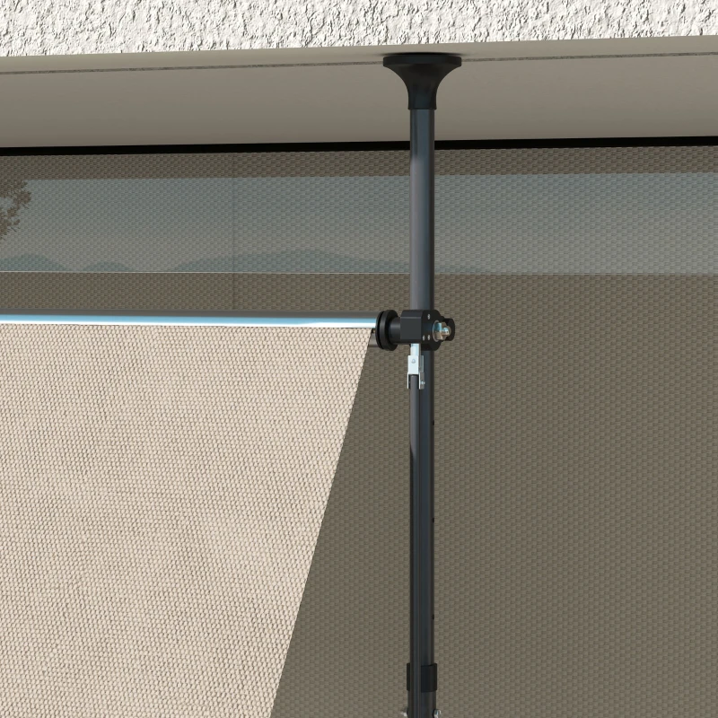 Outsunny Toldo Manual Retráctil con Manivela 350x120x210-300 cm con Altura Ajustable Impermeable y Anti-UV Arena