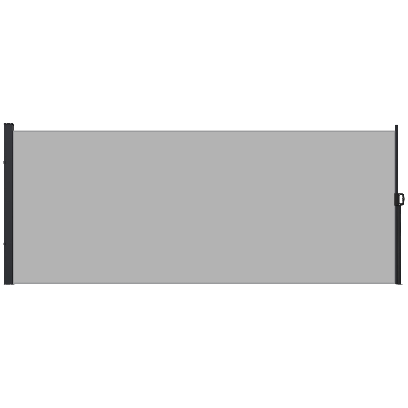Outsunny Seitenmarkise ausziehbarer Sichtschutz Paravent 4L x 1,80H m Alu. Polyester UV-beständig Hochdicht 180 g/m² Hellgrau