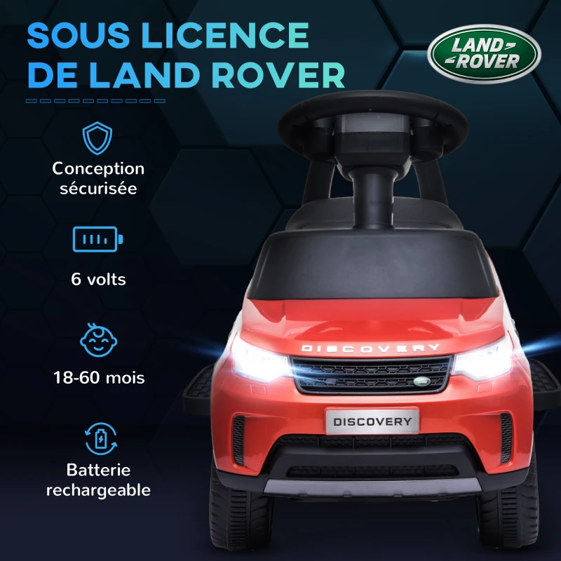 AIYAPLAY Voiture électrique enfants sous licence Land Rover, voiture porteur enfants glissante, avec phares, klaxon et musical