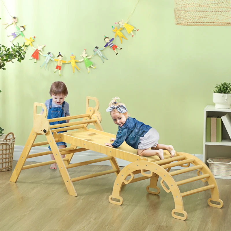 AIYAPLAY 5 in 1 Kletterdreieck für Kinder mit Kletterdreieck, umkehrbarer Kletterrampe, Wippe