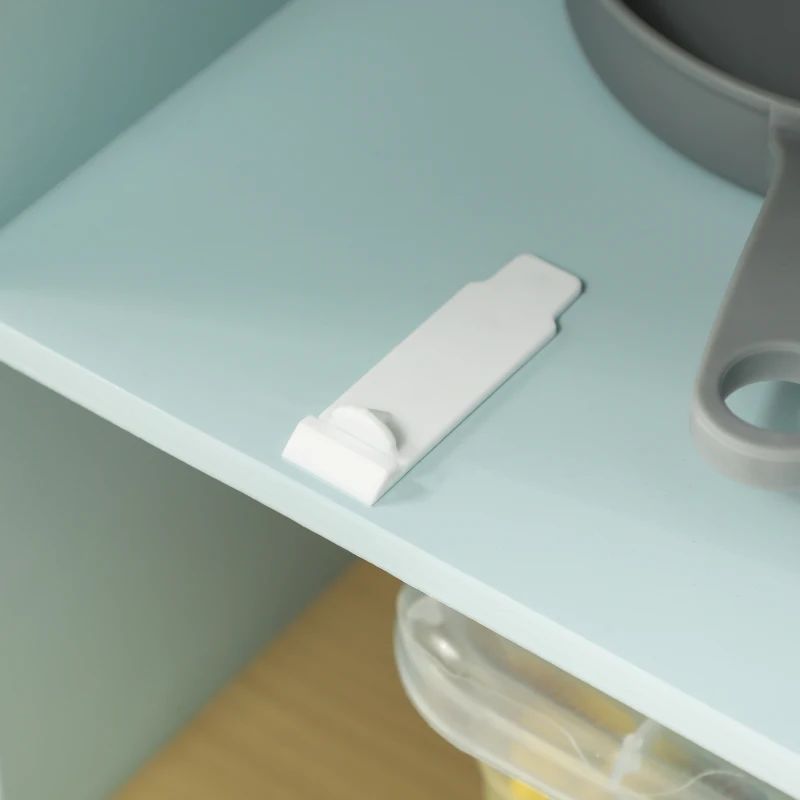 AIYAPLAY Cuisine enfant cuisine en bois enfant avec micro-ondes cuisinière pour enfants 3+ ans 72 x 33 x 85,2 cm bleu