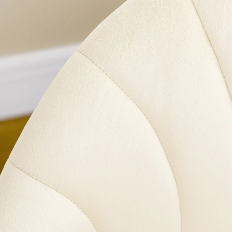 HOMCOM Set 2 Sedie da Salotto e Sala da Pranzo Imbottite, in Metallo e Tessuto Effetto Velluto Beige, 52x54x79 cm