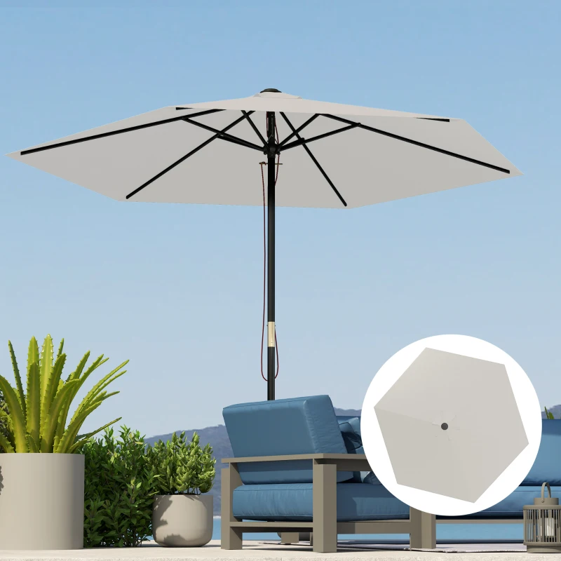 Outsunny Toldo de Recambio de Sombrilla de 3 m Toldo de Repuesto para Sombrilla con Ventilación Superior Protección UV 30+ Crema