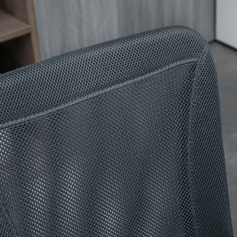 Vinsetto Chaise de bureau ergonomique hauteur réglable piètement chromé pivotant 360° revêtement maille gris foncé