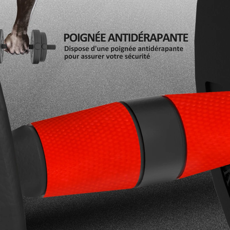 HOMCOM Ensemble d'haltères Courtes Total 15 Kg 2 en 1 poids réglable Barres incluses - entraînement Musculaire & haltérophilie