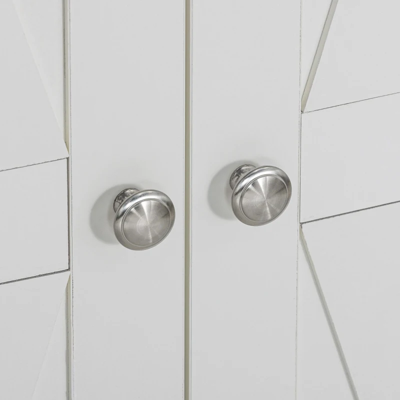 HOMCOM Meuble de salle de bain, meuble de rangement, avec deux armoires à double porte en verre trempé, 60 x 30 x 160 cm, blanc