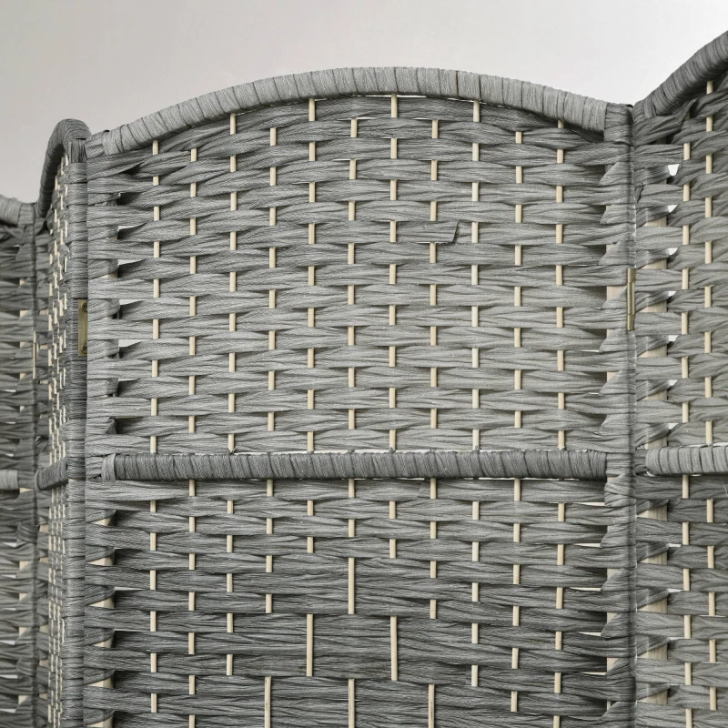 HOMCOM Separador de Ambientes de 6 Paneles Biombo Plegable 270x180 cm Pantalla de Privacidad de Polipropileno Gris Mixto