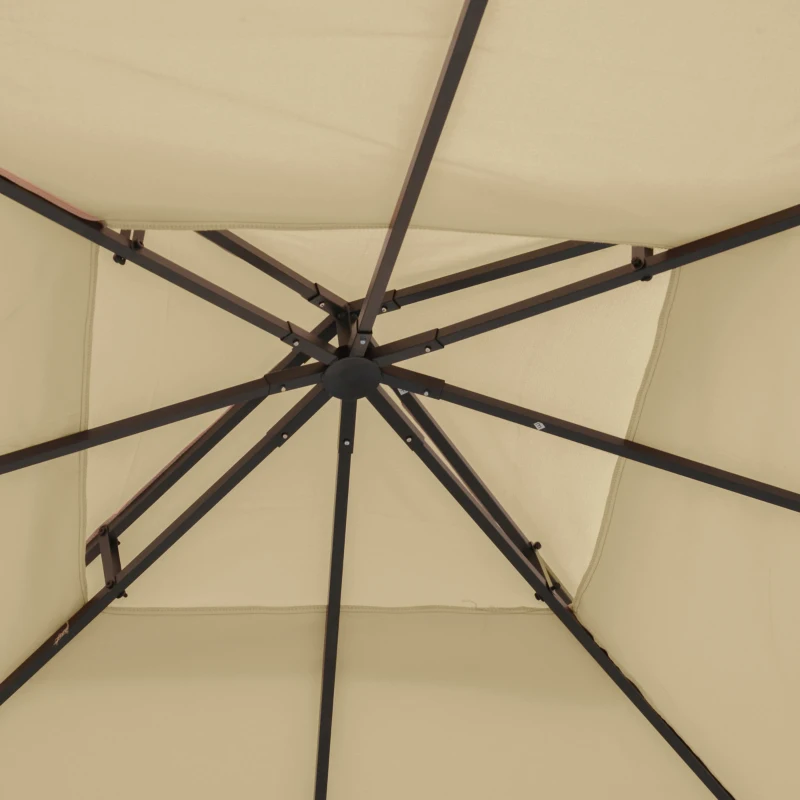 Outsunny Toit de Remplacement pour pavillon de Jardin Toile de Rechange pour pavillon tonnelle Tente 3 x 3 m Beige