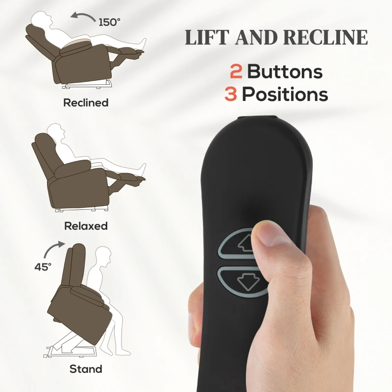 HOMCOM 45° Lifting Riser and Recliner Armchair  - Dark Brown